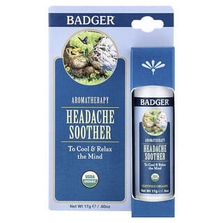 Badger, 芳香疗法头部疼痛舒缓软膏，薄荷薰衣花草味，0.60 盎司（17 克）