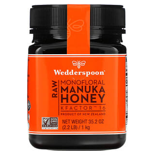 Wedderspoon, необработанный монофлорный мед манука, KFactor 16, 1 кг (2,2 фунта)