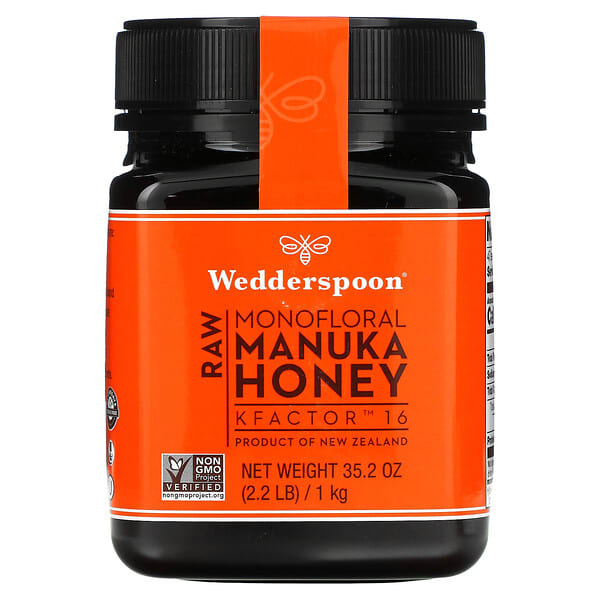 Wedderspoon, Raw Monofloral Manuka Honey, KFactor 16, 2.2 lb (1 kg)