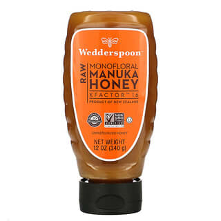 Wedderspoon, Сырой монофлорный мед манука, KFactor 16, 340 г (12 унций)