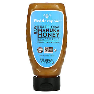 Wedderspoon, Raw, многоцветковый мед манука, KFactor 12, 340 г (12 унций)
