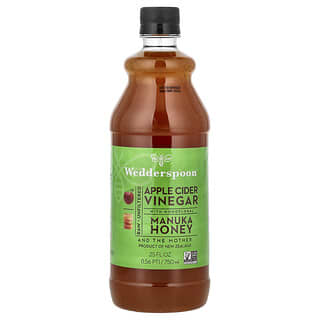 Wedderspoon, Raw Apple Cider Vinegar with Monofloral Manuka Honey, roher Apfelessig mit monofloralem Manukahonig, 750 ml (25 fl. oz.)