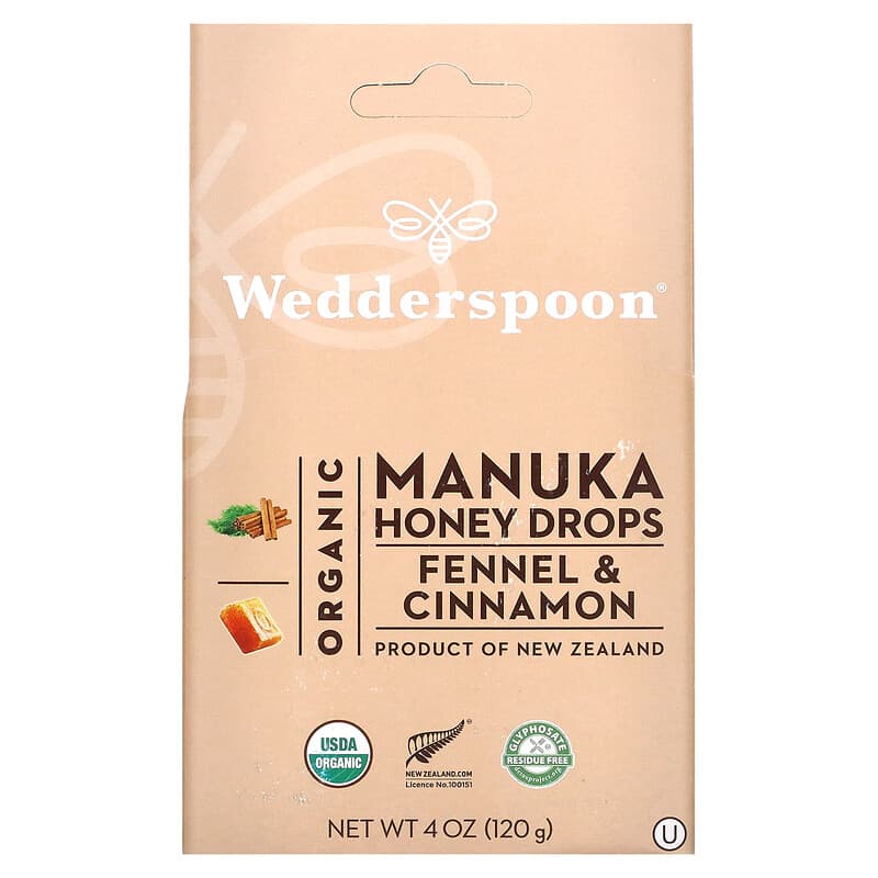  Wedderspoon Organic Manuka Honey Drops, Honey