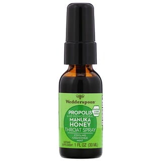 ويدرسبون‏, Propolis Manuka Honey Throat Spray, Cooling Chamomile Mint, 1 fl oz (30 ml)