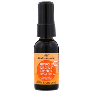 ويدرسبون‏, Propolis Manuka Honey Throat Spray, Warming Orange Spice, 1 fl oz (30 ml)