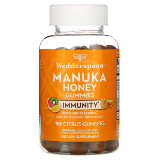 Wedderspoon, Manuka Honey, Immunity Gummies, Citrus,  90 Gummies