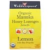 Organic Manuka Honey Lozenges, Lemon With Bee Propolis, 20 Lozenges, 4 oz (120 g)