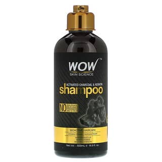 Wow Skin Science, Carbón vegetal activado y queratina, Champú, 500 ml (16,9 oz. líq.)