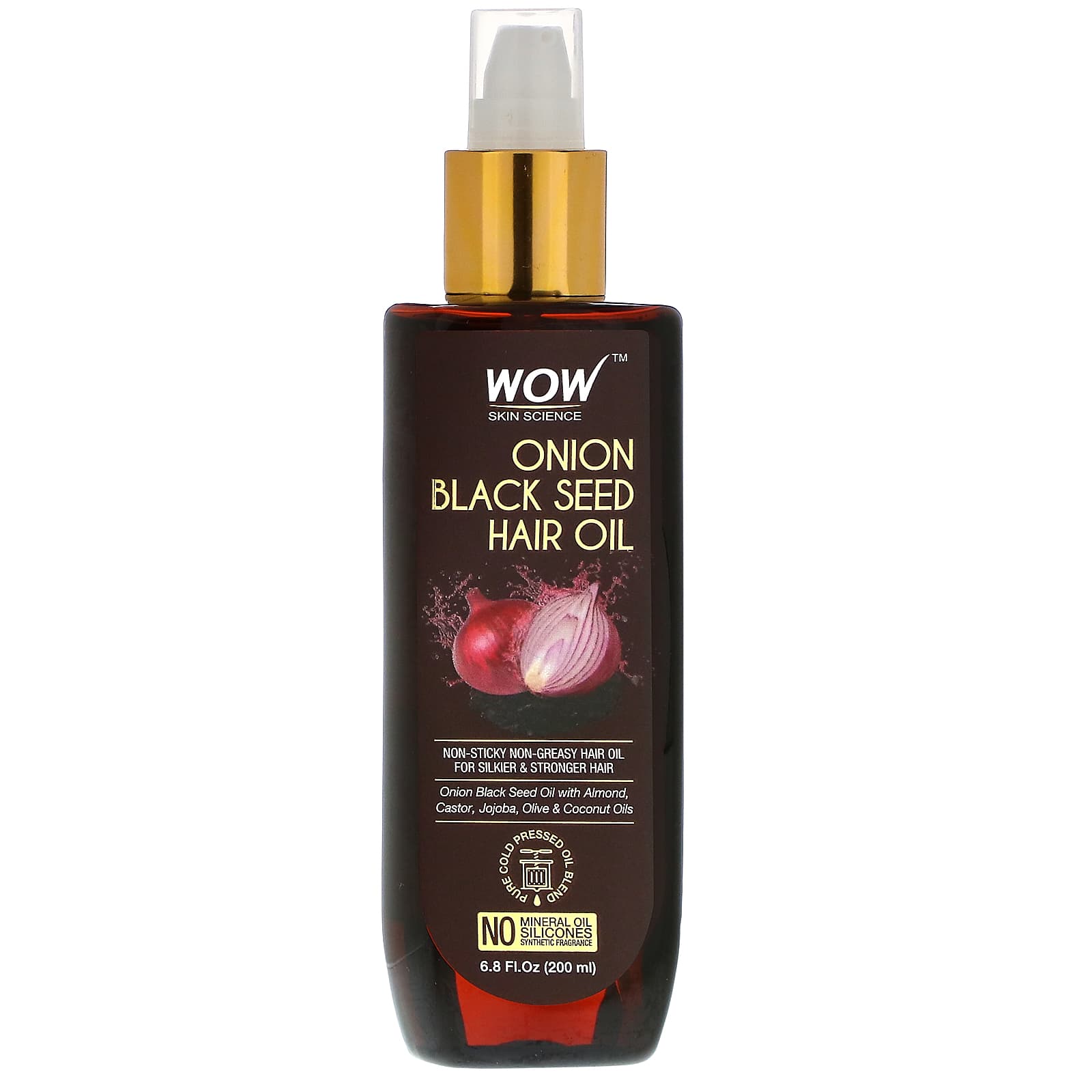 Wow Skin Science, Onion Black Seed Hair Oil,  fl oz (200 ml)