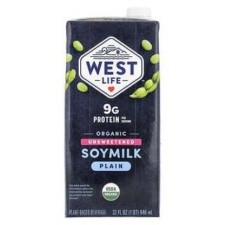 West Life, Organic Soy Milk, Unsweetened, Plain, 32 fl oz (946 ml)