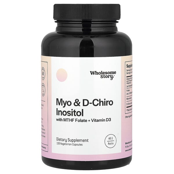 Wholesome Story, Myo 和 D-手性肌醇，含 MTHF 葉酸 + 維生素 D3，120 粒素食膠囊