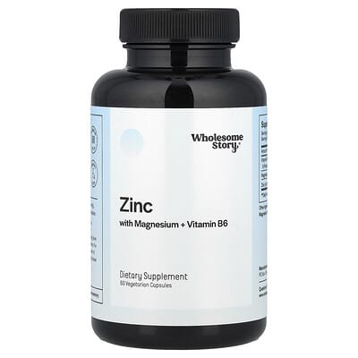 Wholesome Story, Zinc With Magnesium + Vitamin B6, 60 Vegetarian Capsules