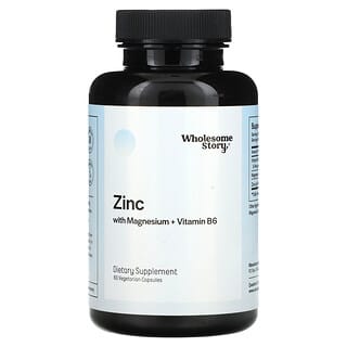 Wholesome Story, Zinc with Magnesium & Vitamin B6, 60 Vegetarian Capsules