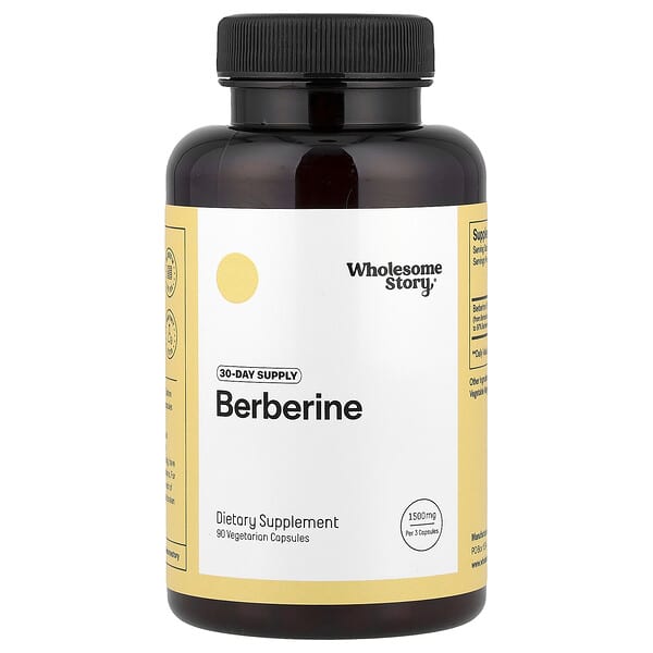 Berberine, 90 Vegetarian Capsules (500 mg per Capsule)