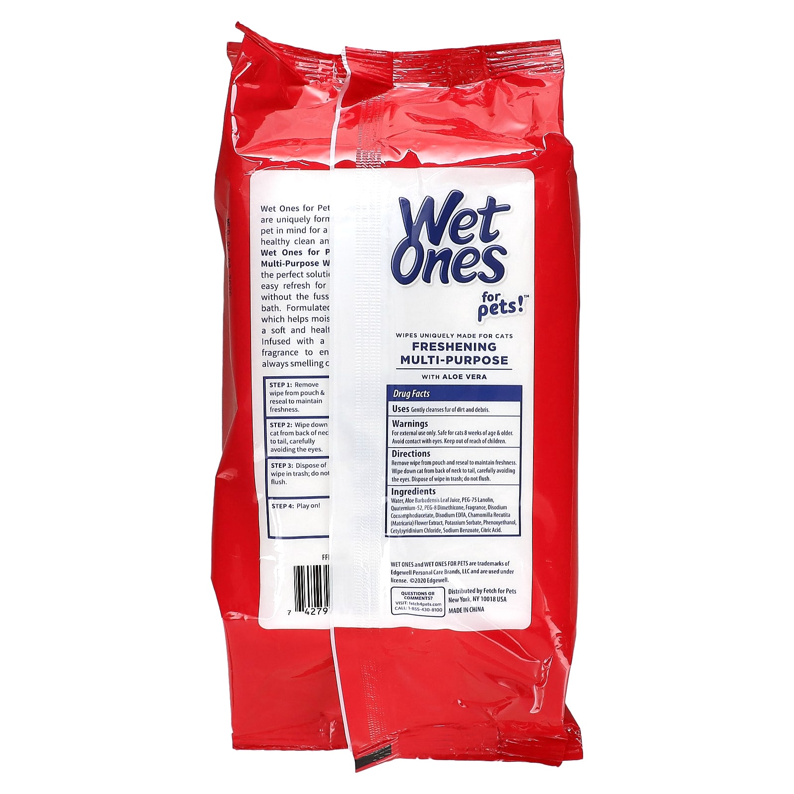 Wet Ones, Freshening MultiPurpose with Aloe Vera Wipes, For Cats