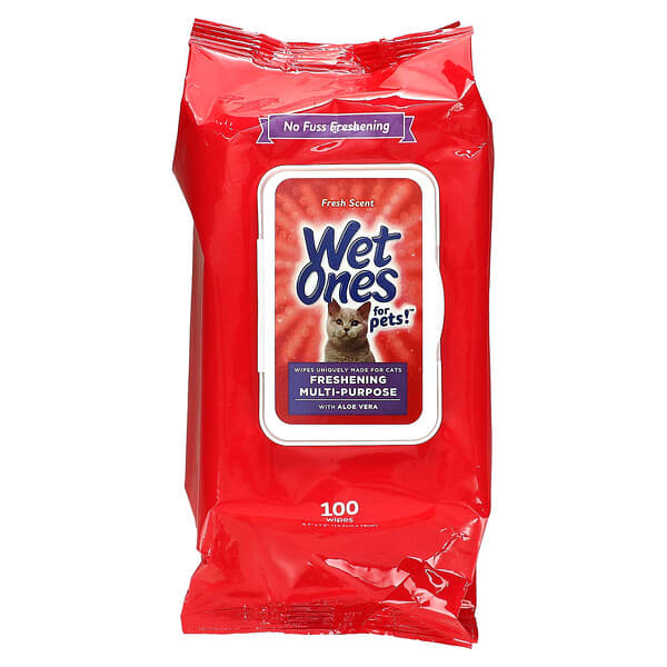 Wet Ones, Freshening MultiPurpose with Aloe Vera Wipes, For Cats