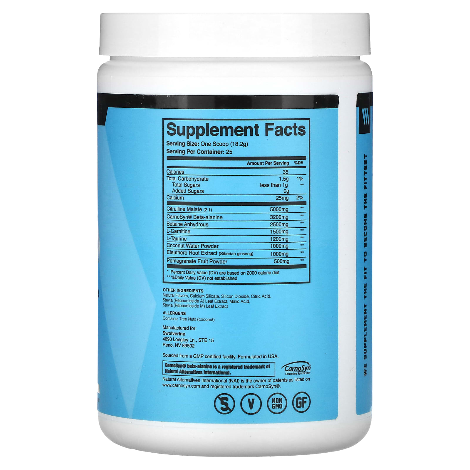 Swolverine, Pre, Advance（プレワークアウト）プレワークアウトフォーミュラ、マンゴーレモネード、457g（1ポンド）