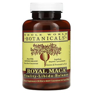 Whole World Botanicals, Royal Maca, 500 mg, 180 gélules