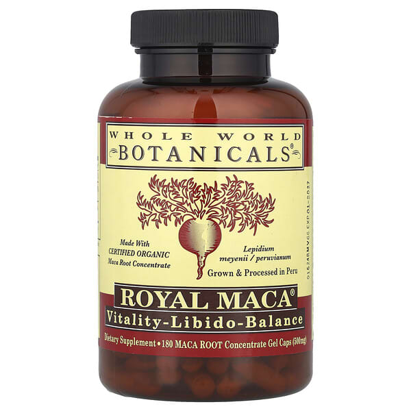 Whole World Botanicals, Royal Maca, 500 mg, 180 Gel Caps (250 mg per Capsule)