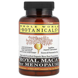 Whole World Botanicals, Maca real para la menopausia, 500 mg, 120 cápsulas vegetarianas