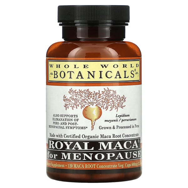 Whole World Botanicals, Maca real para la menopausia, 500 mg, 120 cápsulas vegetarianas