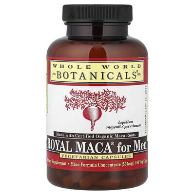 Whole World Botanicals, Royal Maca®, For Men, 180 Vegetarian Capsules