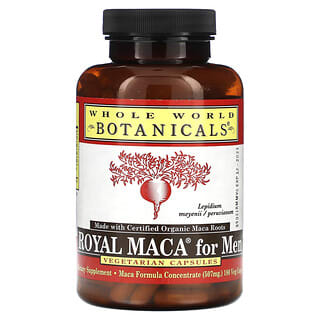 Whole World Botanicals, Maca-Peruana Royal para Homens, 507 mg, 180 Cápsulas Vegetais (253 mg por Cápsula)