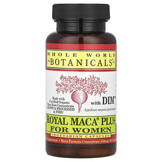 Whole World Botanicals, Maca real plus con DIM para mujeres, 900 mg, 90 cápsulas vegetales (550 mg por cápsula)