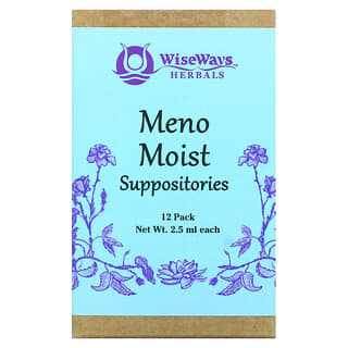 WiseWays Herbals, Meno Moist Suppositories, 12 Pack, 4.5 oz (2.5 ml) Cada Una