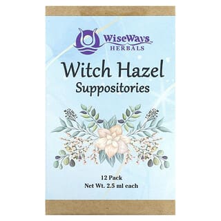 WiseWays Herbals, Witch Hazel Suppositories, 12 Pack, 2.5 ml Each