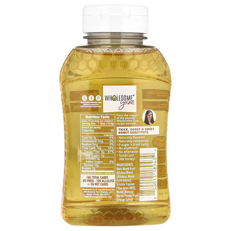 Substituto do Mel sem Açúcar, Laranja, 312 g (11 oz)