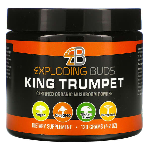 Exploding Buds, King Trumpet, Certified Organic Mushroom Powder, 4.2 oz