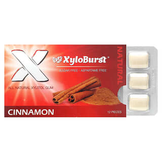 Xyloburst, Toda la goma de xilitol natural, Canela`` 12 piezas