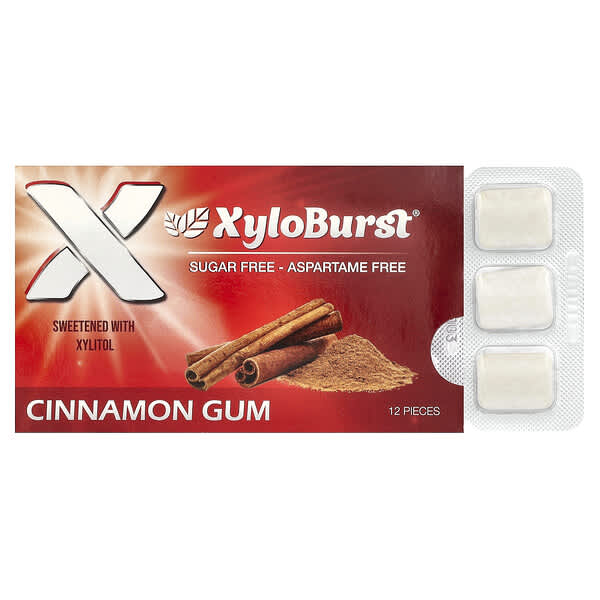Xyloburst, 木糖醇口香糖，肉桂味，12 片