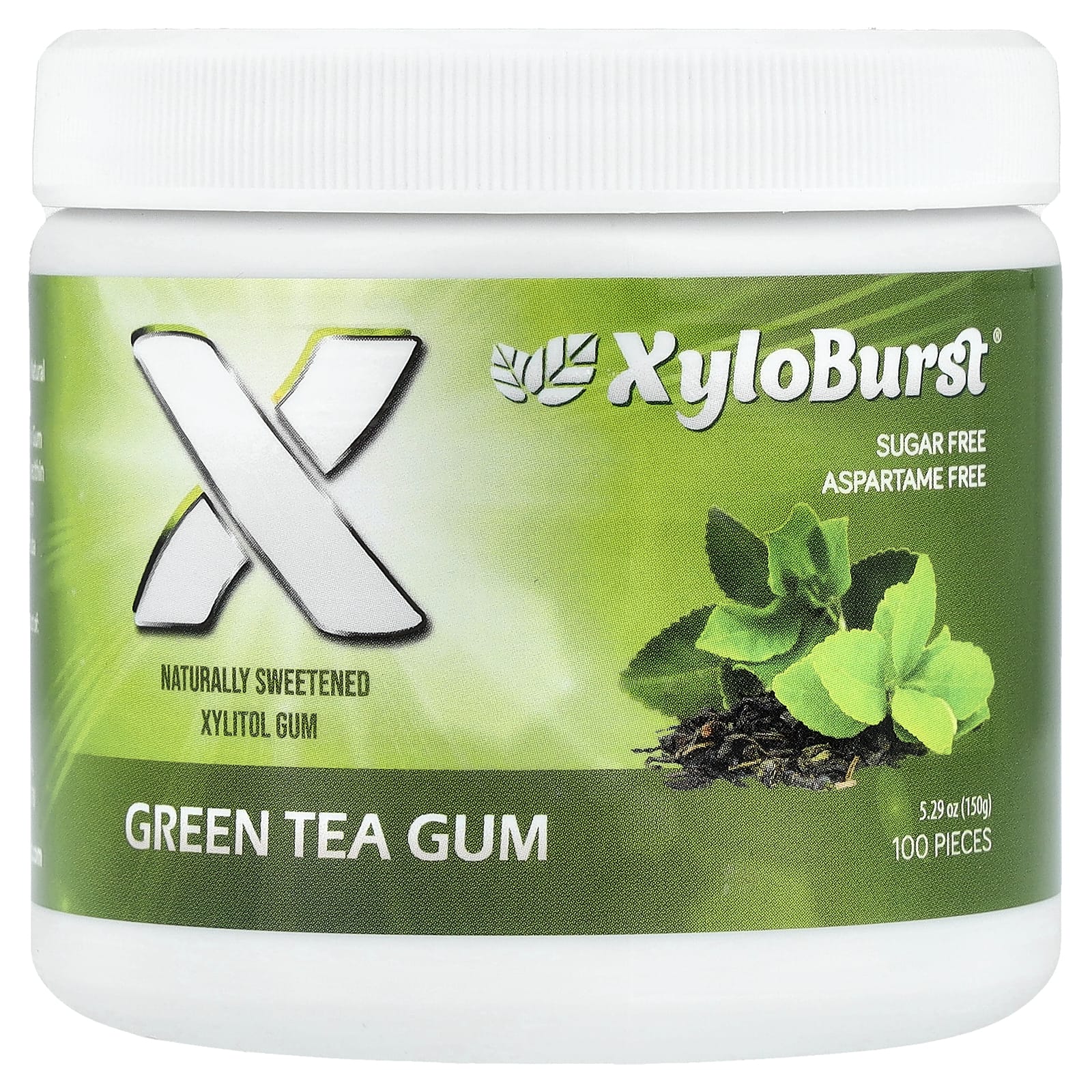 キシリトールガム、緑茶、100個、150g