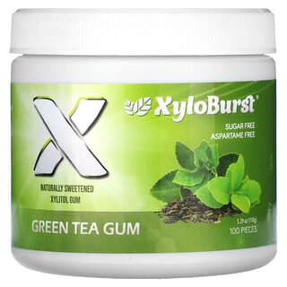 Xyloburst, ксилитоловая камедь, с зеленым чаем, 100 шт., 150 г (5,29 унции)