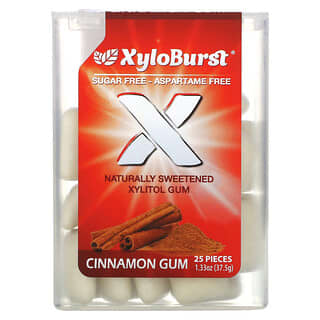Xyloburst‏, מסטיק קסיליטול, קינמון, 25 יחידות, 37.5 גרם (1.33 אונקיות)