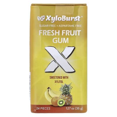 Xyloburst, 木糖醇口香糖，新鮮水果味，24 片，1.27 盎司（36 克）