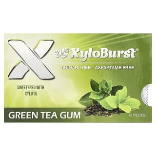 Xyloburst, Xylitol Gum, Green Tea, 12 Pieces