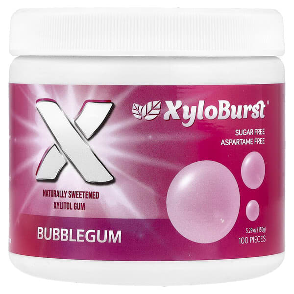 Xyloburst, Xylitol Gum, Bubble Gum, 100 Pieces, 5.29 oz (150 g) — product photo 1
