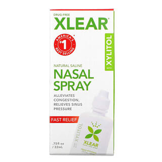 Xlear, Salino Natural Spray Nasal com Xilitol, Alívio Rápido, 22 ml (0,75 fl oz)