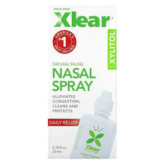 Xlear, Larutan Salin untuk Spray Hidung dengan Silitol, Meredakan dengan Cepat, 22 ml (0,75 ons cairan)