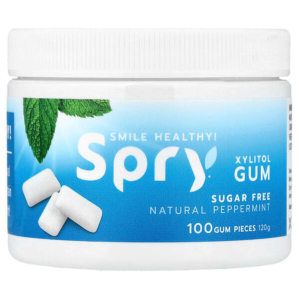 可俐爾, Spry，口香糖，薄荷，無糖，100 粒，（108 克）