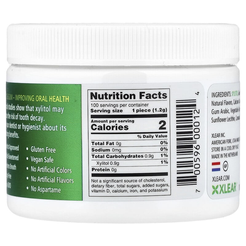 Spry®, Sugar-Free Gum, Natural Spearmint, 100 Pieces