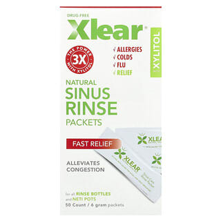 Xlear, Natural Sinus Rinse Packets, Fast Relief, 50 Packets, 6 g Each