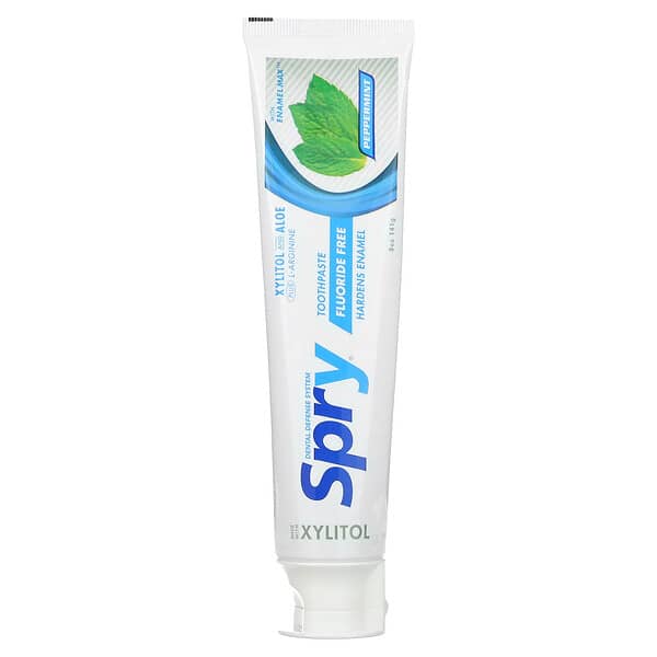 Xlear, Spry Toothpaste, Anti-Plaque Tartar Control, Fluoride Free, Peppermint, Zahnpasta, Zahnbelag- und Zahnsteinkontrolle, fluoridfrei, Pfefferminze, 141 g (5 oz.)