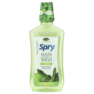 Xlear, Spry® Mouth Wash, Healing Blend, Alcohol-Free, Natural Herbal Mint, 16 fl oz (473 ml)