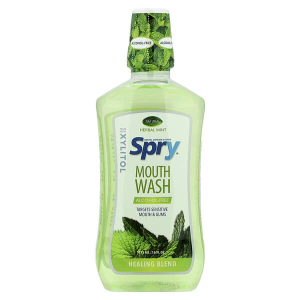 Xlear, Enjuague bucal Spry®, Mezcla curativa, Sin alcohol, Hierbas y hierbas naturales, 473 ml (16 oz. líq.)