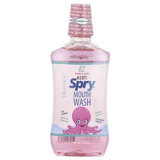 Xlear, Kid's Spry® Mouth Wash, Enamel Support, Alcohol-Free, Bubble Gum, 16 fl oz (473 ml)