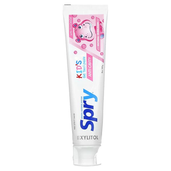 Xlear, Spry, Kid's Gel Toothpaste, Natural Bubble Gum, 5 oz (141 g)